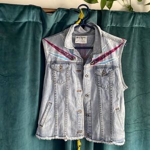 Denim cropped vest